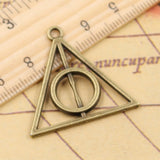 10pcs Charms Deathly Hallows 32x31mm Tibetan Bronze Gold Silver Color Pendants Antique Jewelry Making DIY Handmade Craft