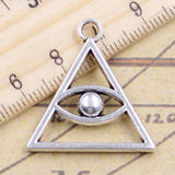 10pcs Charms Deathly Hallows Death Eye 28x27mm Antique Silver Color Pendants Making DIY Handmade Jewelry Factory Wholesale