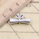 10pcs Charms Diploma Graduate 22x13mm Tibetan Silver Color Pendants Antique Jewelry Making DIY Handmade Craft