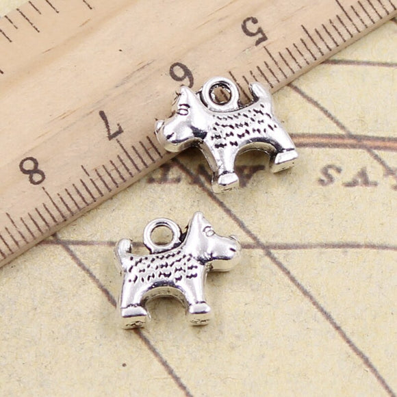 10pcs Charms Dog Dalmatians 13x14mm Tibetan Bronze Silver Color Pendants Antique Jewelry Making DIY Handmade Craft