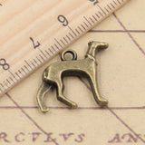 10pcs Charms Dog Grayhoud 20x20mm Tibetan Bronze Silver Color Pendants Antique Jewelry Making DIY Handmade Craft