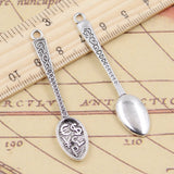 10pcs Charms Dollar Spoon Money 57x12mm Tibetan Bronze Silver Color Pendants Antique Jewelry Making DIY Handmade Craft