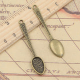 10pcs Charms Dollar Spoon Money 57x12mm Tibetan Bronze Silver Color Pendants Antique Jewelry Making DIY Handmade Craft