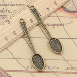 10pcs Charms Dollar Spoon Money 57x12mm Tibetan Bronze Silver Color Pendants Antique Jewelry Making DIY Handmade Craft