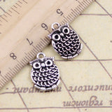 10pcs Charms Double Sided Lovely Owl 18x13mm Tibetan Bronze Silver Color Pendants Antique Jewelry EF2285