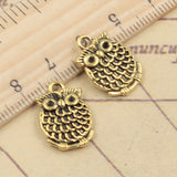 10pcs Charms Double Sided Lovely Owl 18x13mm Tibetan Bronze Silver Color Pendants Antique Jewelry EF2285