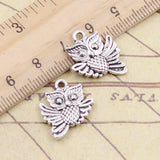 10pcs Charms Double Sided Owl 19x17mm Tibetan Bronze Silver Color Pendants Antique Jewelry Making DIY Handmade Craft