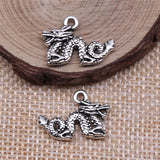 10pcs Charms Dragon 21x14.5mm Antique Silver Color Pendant Dragon Charms For Jewelry Making Jewelry Findings