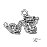 10pcs Charms Dragon 21x14.5mm Antique Silver Color Pendant Dragon Charms For Jewelry Making Jewelry Findings