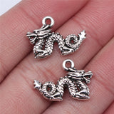 10pcs Charms Dragon 21x14.5mm Antique Silver Color Pendant Dragon Charms For Jewelry Making Jewelry Findings