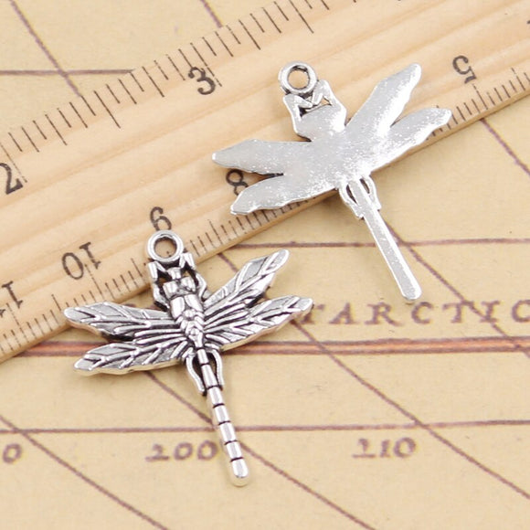 10pcs Charms Dragonfly 32x28mm Tibetan Silver Color Pendants Antique Jewelry Making EF3687