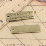 10pcs Charms Drive Safe I Need You Heart With Me 34x9mm Tibetan Silver Color Pendants Antique Jewelry Making DIY Handmade Craft EF3741