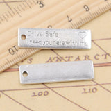 10pcs Charms Drive Safe I Need You Heart With Me 34x9mm Tibetan Silver Color Pendants Antique Jewelry Making DIY Handmade Craft