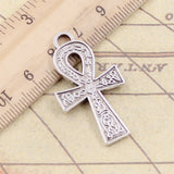 10pcs Charms Egyptian Ankh Life Symbol 38x21mm Tibetan Bronze Silver Color Pendants Antique Jewelry Making DIY Handmade Craft