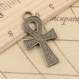 10pcs Charms Egyptian Ankh Life Symbol 38x21mm Tibetan Bronze Silver Color Pendants Antique Jewelry Making DIY Handmade Craft