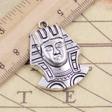 10pcs Charms Egyptian King Tut Tutankhamun 37x26mm Tibetan Bronze Silver Color Pendants Antique Making DIY Handmade Pendant