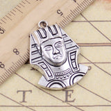 10pcs Charms Egyptian King Tut Tutankhamun 37x26mm Tibetan Bronze Silver Color Pendants Antique Making DIY Handmade Pendant