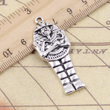 10pcs Charms Egyptian Mummy Sarcophagus 45x18mm Tibetan Bronze Silver Color Pendants Antique Making DIY Handmade Craft Pendant