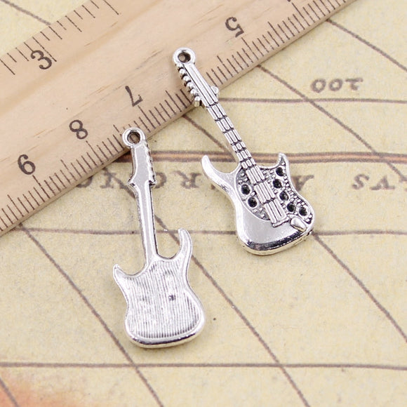 10pcs Charms Electic Guitar 36x12mm Tibetan Silver Color Pendants Antique Jewelry Making DIY Handmade Craft Pendant