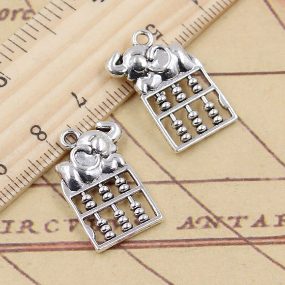 10pcs Charms Elephant Abacus 24x16mm Tibetan Silver Color Pendants Antique Jewelry Making DIY Handmade Craft
