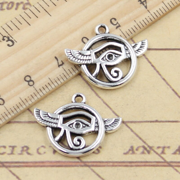 10pcs Charms Eye Of Horus Wings 19x24mm Tibetan Silver Color Pendants Antique Jewelry Making DIY Handmade Craft