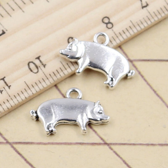 10pcs Charms Fat Pig Hog 12x19mm Tibetan Silver Color Pendants Antique Jewelry Making DIY Handmade Craft EF3772