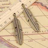 10pcs Charms Feather 59x16mm Tibetan Bronze DIY Retro Jewelry Bracelet Necklace Antique Bronze Pendant