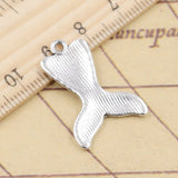 10pcs Charms Fish Mermaid Tail 27x19mm Tibetan Silver Color Pendants Antique Jewelry Making DIY Handmade Craft