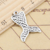 10pcs Charms Fish Mermaid Tail 27x19mm Tibetan Silver Color Pendants Antique Jewelry Making DIY Handmade Craft