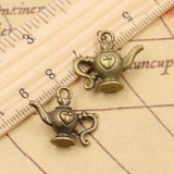 10pcs Charms Flagon Lamp Heart 19x21x9mm Tibetan Bronze Silver Color Pendants Antique Jewelry Making DIY Handmade Craft
