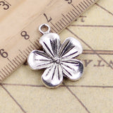 10pcs Charms Flower 23x19mm Tibetan Bronze Silver Color Pendants Antique Jewelry Making DIY Handmade Craft