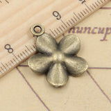 10pcs Charms Flower 23x19mm Tibetan Bronze Silver Color Pendants Antique Jewelry Making DIY Handmade Craft