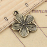 10pcs Charms Flower 23x19mm Tibetan Bronze Silver Color Pendants Antique Jewelry Making DIY Handmade Craft