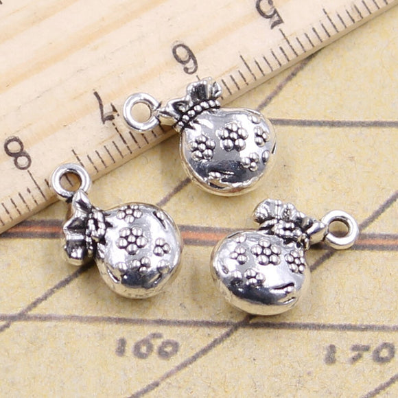 10pcs Charms Flower Purse Wallet Money 12x10mm Antique Silver Color Pendants Making DIY Handmade Jewelry Factory Wholesale