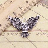 10pcs Charms Fly Skull Bat 34x25mm Tibetan Silver Color Pendants Antique Jewelry Making DIY Handmade Craft