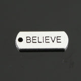 10pcs Charms Forever Faith Hope Brave Love Blessed Believe Dream Fearless Family 21x8mm Tibetan DIY Antique Pendants