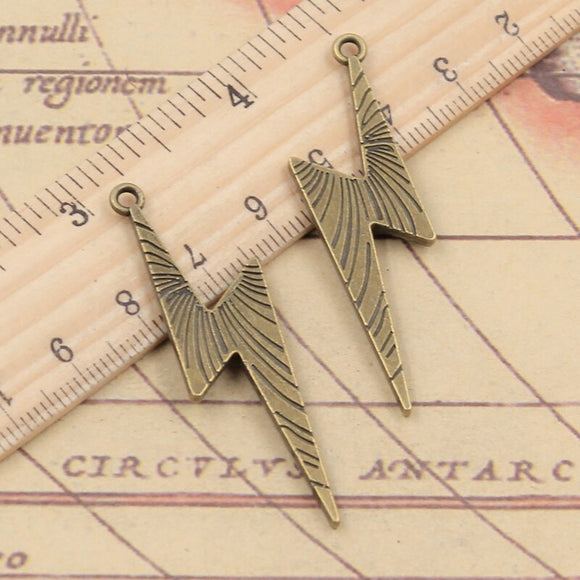 10pcs Charms Fulmination Lightning 50x14mm Tibetan Bronze Silver Color Pendants Antique Jewelry Making DIY Handmade Craft