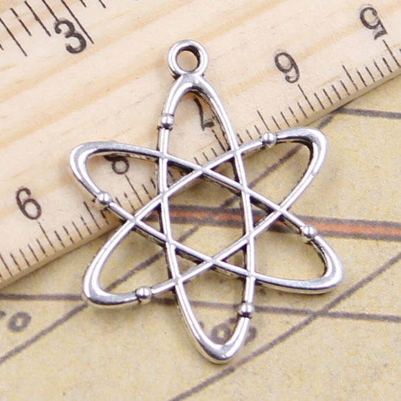 10pcs Charms Galaxy Planet Satellite 33x26mm Antique Silver Color Pendants EF3612