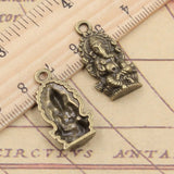 10pcs Charms Ganesha elephant buddha 26x14mm Tibetan Bronze Silver Color Pendants Antique Jewelry Making DIY Handmade Craft
