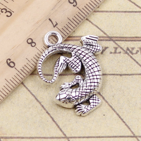 10pcs Charms Gecko Lizard 31x24mm Tibetan Bronze Silver Color Pendants Antique Jewelry Making DIY Handmade Craft