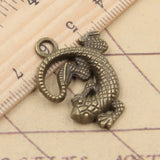 10pcs Charms Gecko Lizard 31x24mm Tibetan Bronze Silver Color Pendants Antique Jewelry Making DIY Handmade Craft
