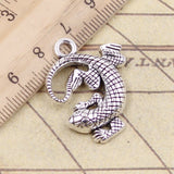 10pcs Charms Gecko Lizard 31x24mm Tibetan Bronze Silver Color Pendants Antique Jewelry Making DIY Handmade Craft