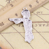 10pcs Charms Girl Scarf 45x25mm Tibetan Silver Color Pendants Antique Jewelry Making DIY Handmade Craft