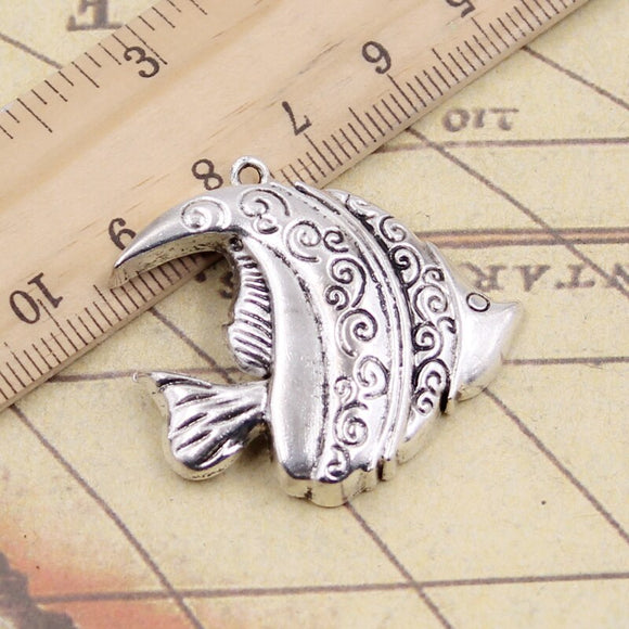 10pcs Charms Goldfish Tropical Fish 35x36mm Tibetan Silver Color Pendants Antique Jewelry Making DIY Handmade Craft Pendant
