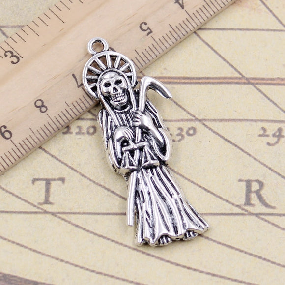 10pcs Charms Grim Reaper Death 51x19mm Tibetan Silver Color Pendants Antique Jewelry Making DIY Handmade Craft