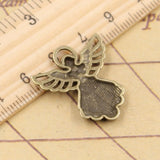 10pcs Charms Guardian Angel 26x23mm Tibetan Bronze Silver Color Pendants Antique Jewelry Making DIY Handmade Craft