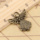 10pcs Charms Guardian Angel 26x23mm Tibetan Bronze Silver Color Pendants Antique Jewelry Making DIY Handmade Craft