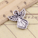 10pcs Charms Guardian Angel 26x23mm Tibetan Bronze Silver Color Pendants Antique Jewelry Making DIY Handmade Craft