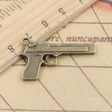 10pcs Charms Gun Browning Pistol 45x20mm Tibetan Bronze Silver Color Pendants Antique Jewelry Making DIY Handmade Craft Pendant