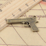 10pcs Charms Gun Browning Pistol 45x20mm Tibetan Bronze Silver Color Pendants Antique Jewelry Making DIY Handmade Craft Pendant